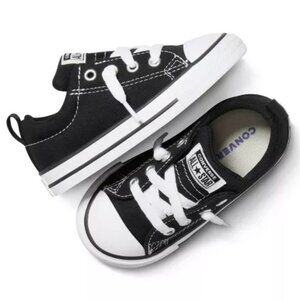 Converse All Star Black/White Kid's Chuck Taylor Street Low Top Sneakers SZ 6